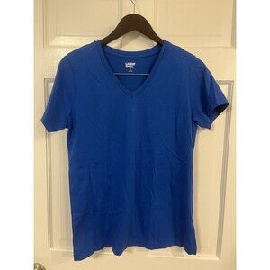 Blue V-Neck T Shirt Land's End SZ Small NWOT Cabincore Staple Casual Tee Neutral